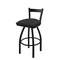 Holland Bar Stool Co 30" Low Back Swivel Bar Stool, Black Wrinkle, Canter Iron Seat 82130BW008 - alternate 1